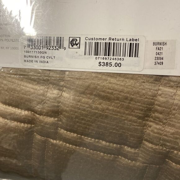 Hotel Collection Burnish Bronze Coverlet Cover. - Picture 2 of 2